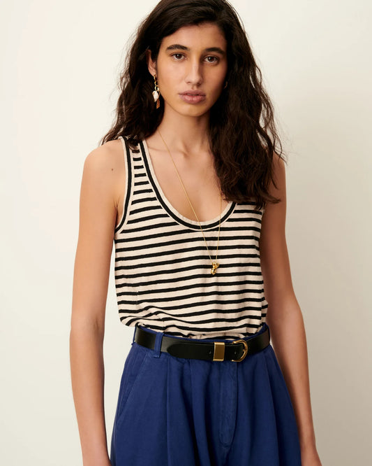 Sessun Dili Striped Tank Top Sand/Black