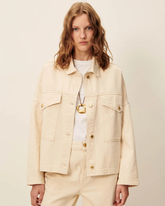 Sessun Midwest Denim Jacket Ecru