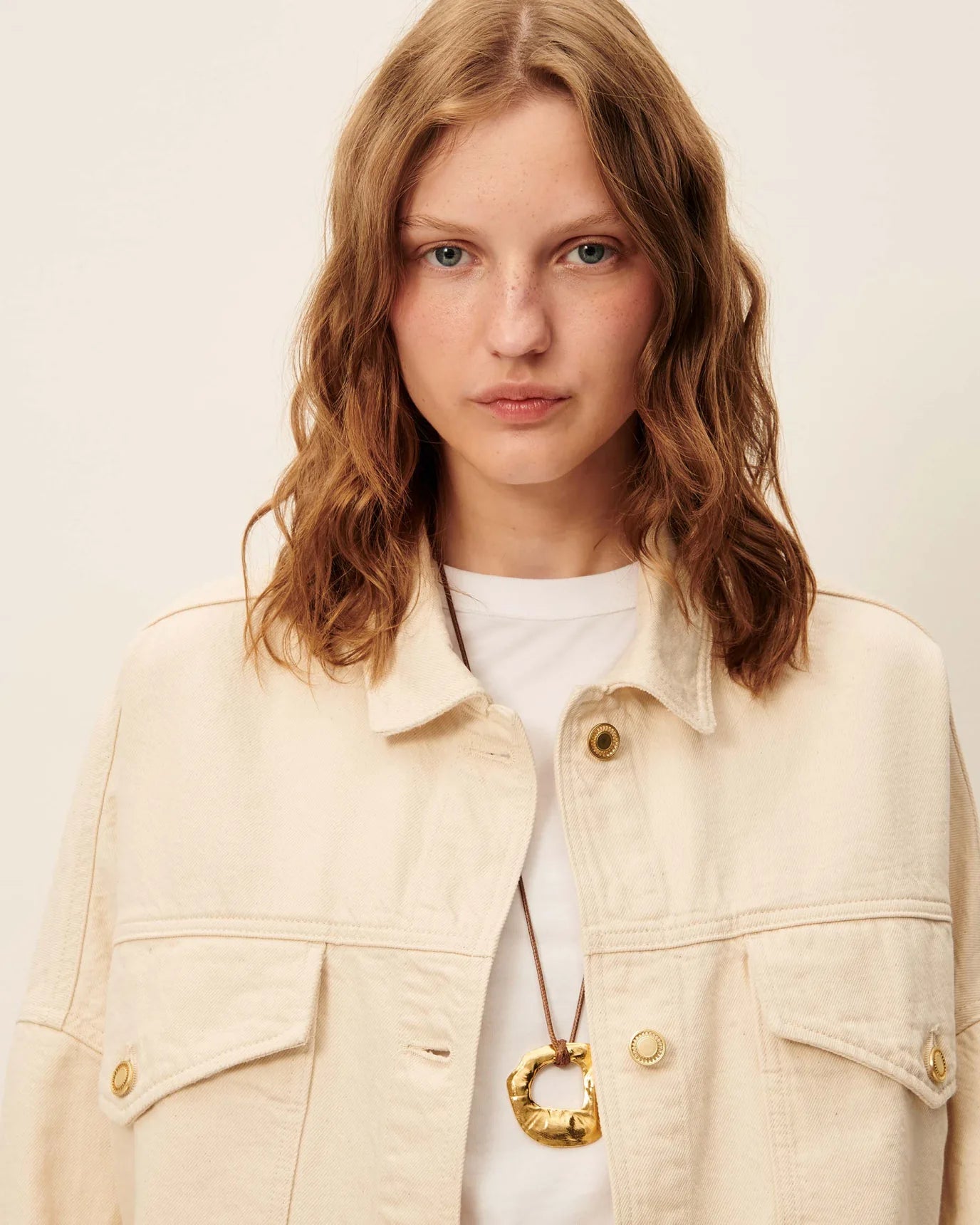 Sessun Midwest Denim Jacket Ecru