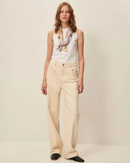 Sessun Bagur Denim Jeans Écru