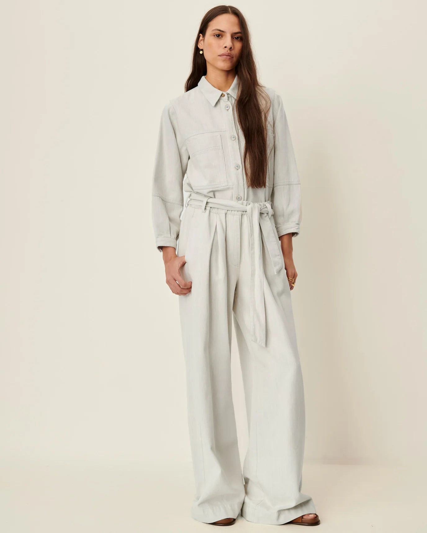 Sessun Rinim Elastic Waisted Pants Icy