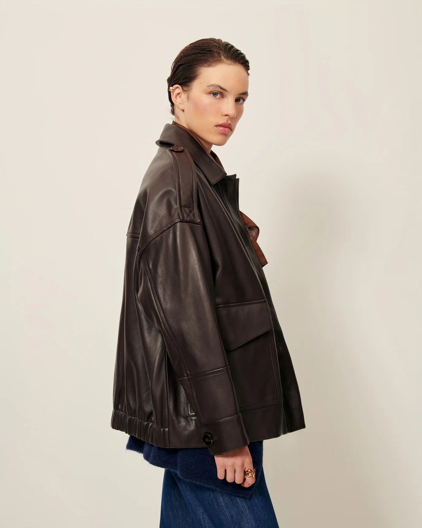 Sessun Harriboyd Leather Jacket Coffee
