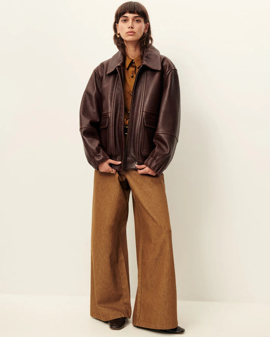 Sessun Wyatt Leather Jacket Brown