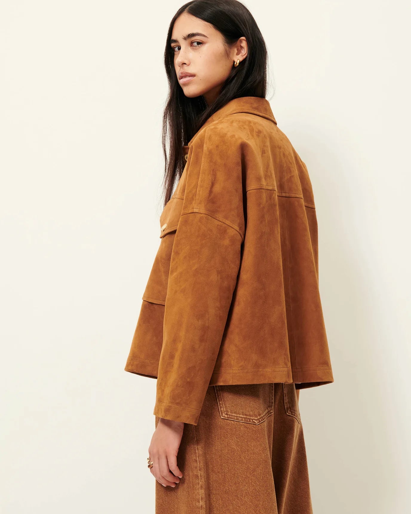 Sessun Vilaeste Suede Jacket Cognac