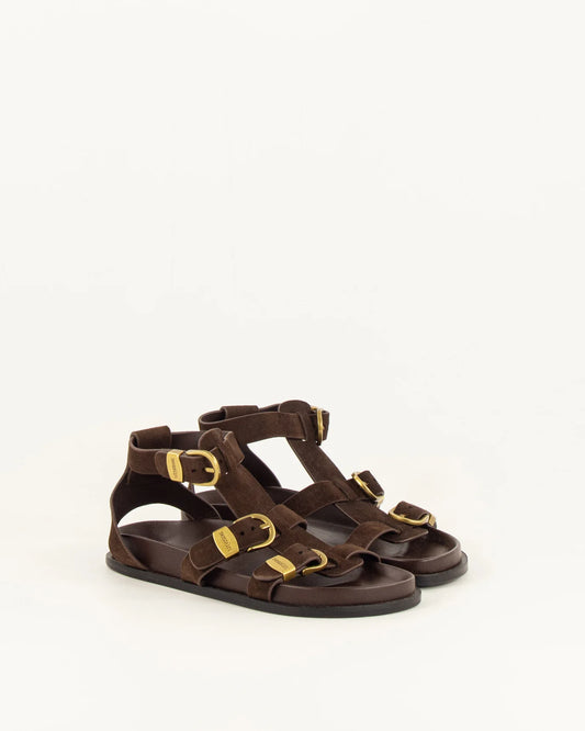 Sessun Romulus Suede Sandals Chocolate
