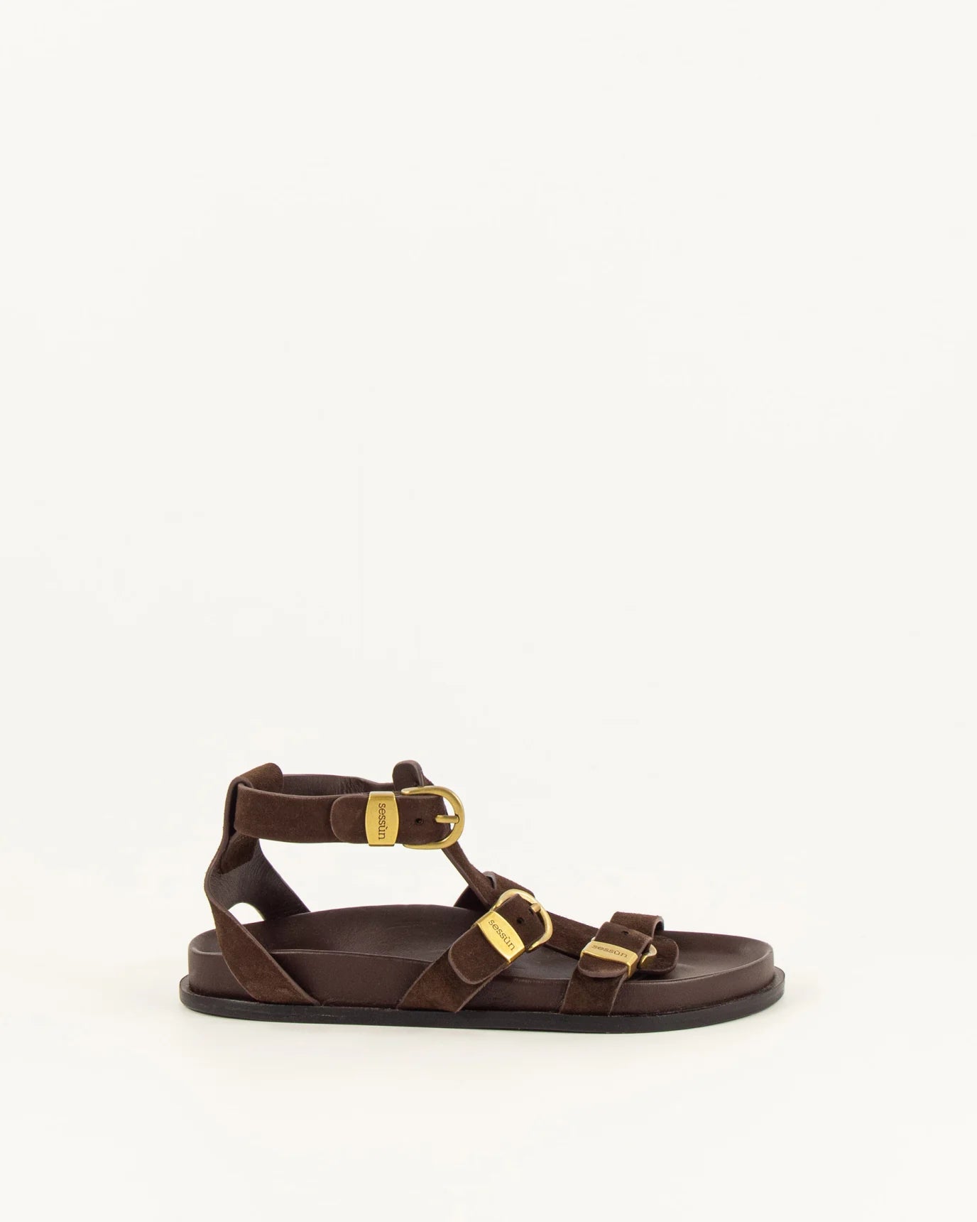 Sessun Romulus Suede Sandals Chocolate