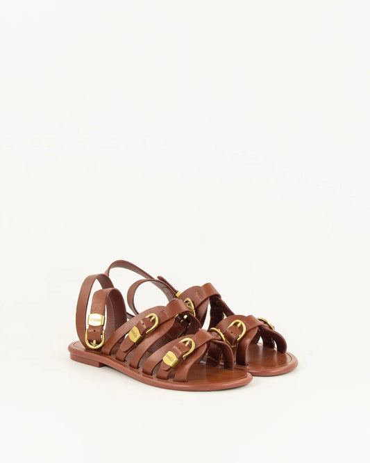 Sessun Maximus Leather Sandals Cognac