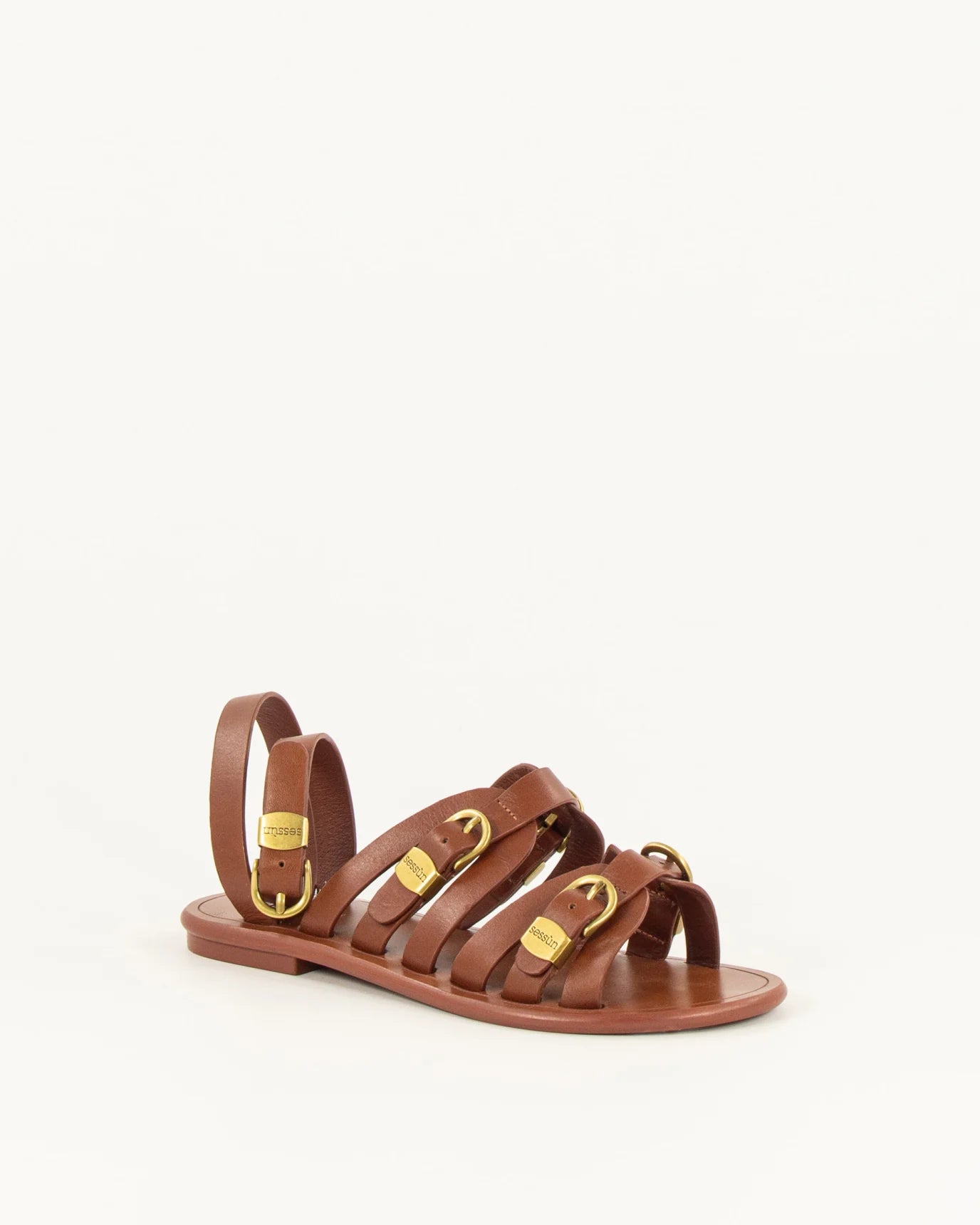 Sessun Maximus Leather Sandals Cognac