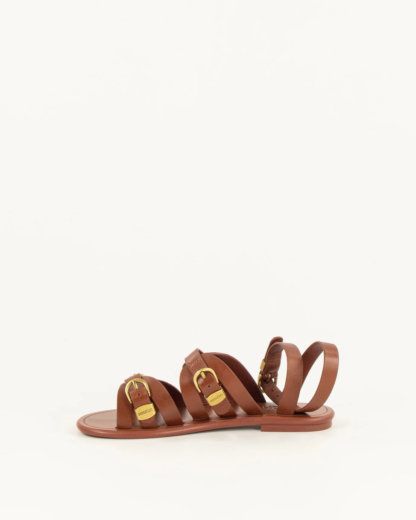 Sessun Maximus Leather Sandals Cognac
