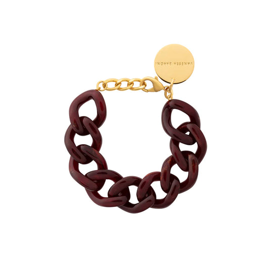 Vanessa Baroni Flat Chain Bracelet Bordeaux Marble