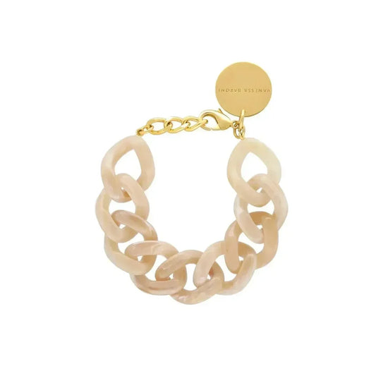 Vanessa Baroni Flat Chain Bracelet Honey Marble