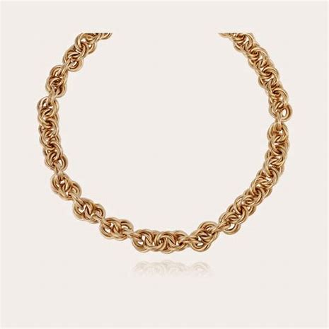 Gas Bijoux Necklace Maille Round Entrecroise Gold