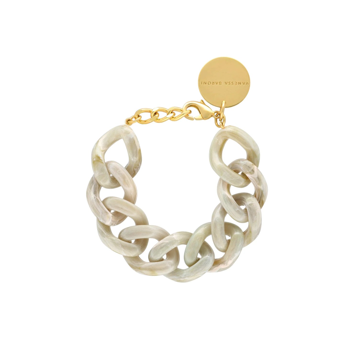 Small Flat Chain Bracelet Snow Green