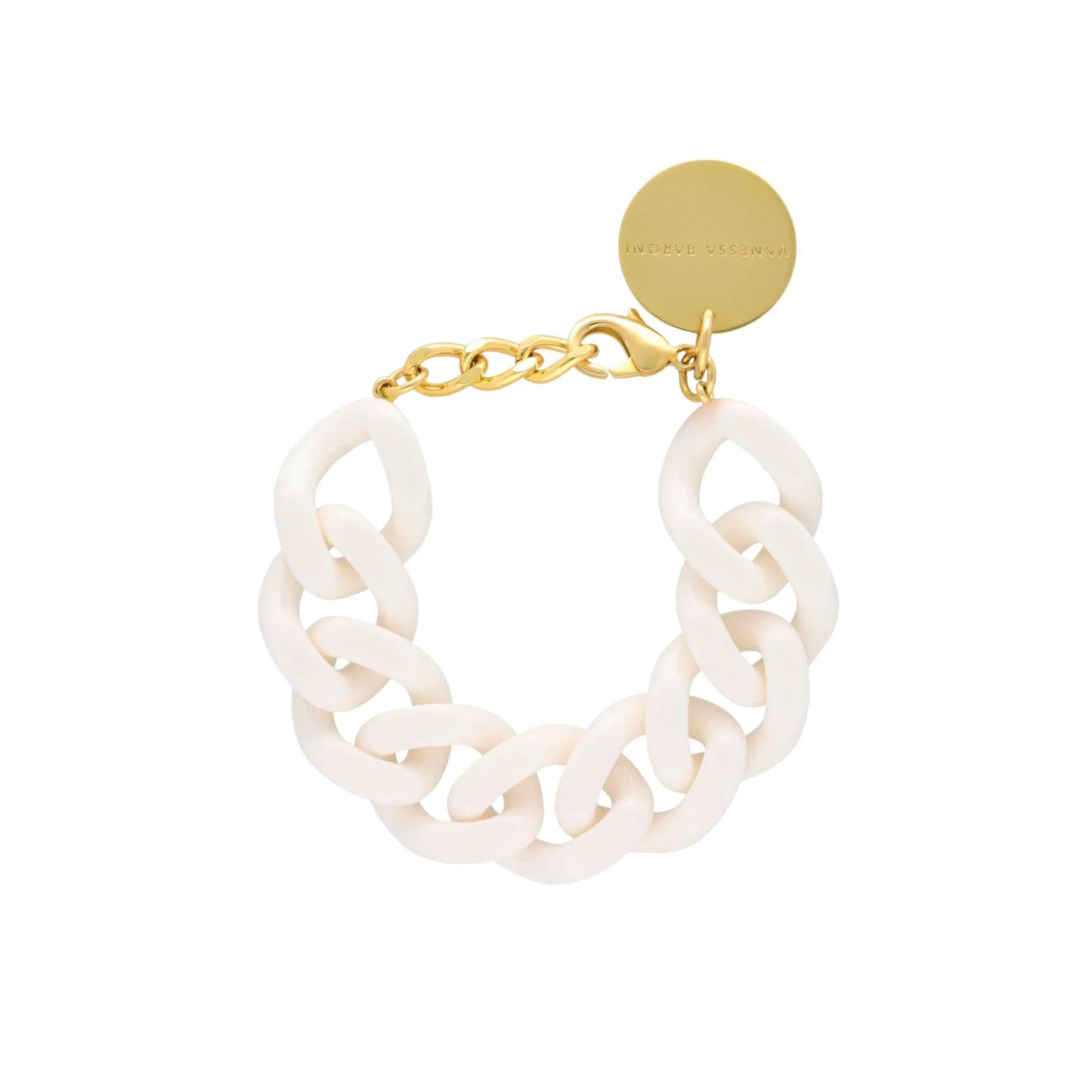 Small Flat Chain Bracelet Off White