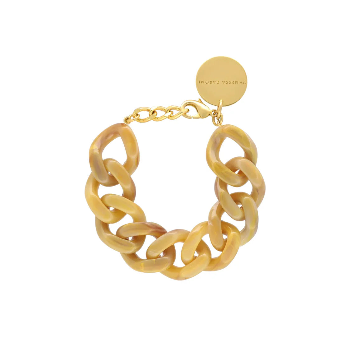 Small Flat Chain Bracelet Ochre Marble