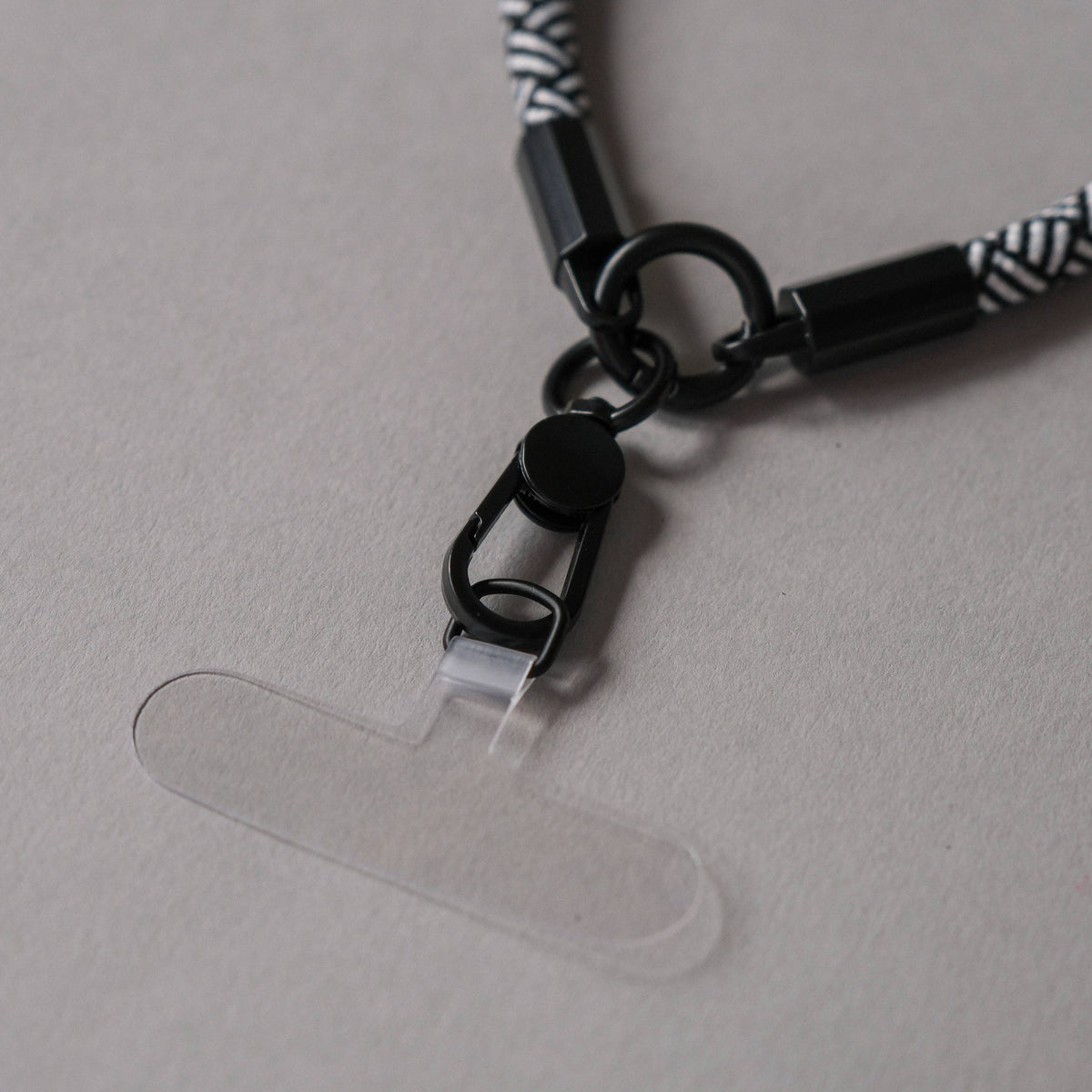 Black White Wrist Phone Strap