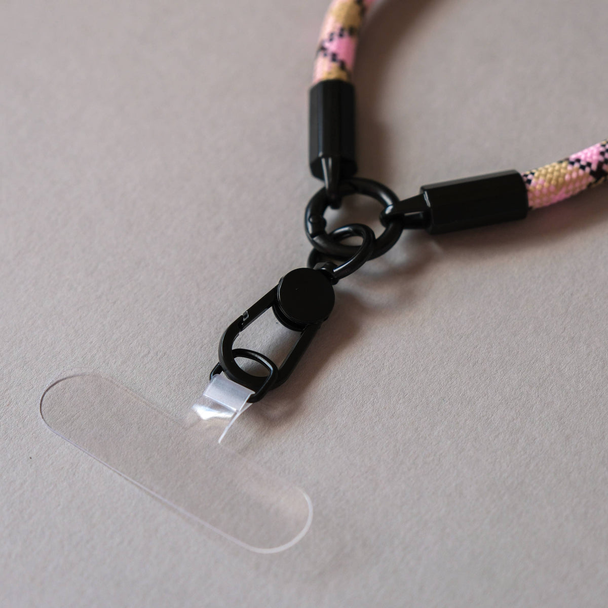 Beige Pink Wrist Phone Strap