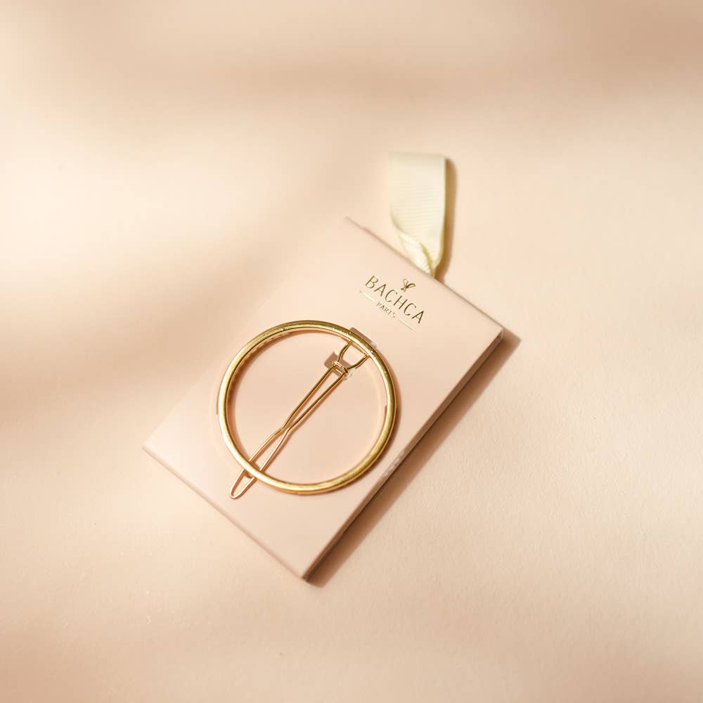 Round Hair Clip Gold