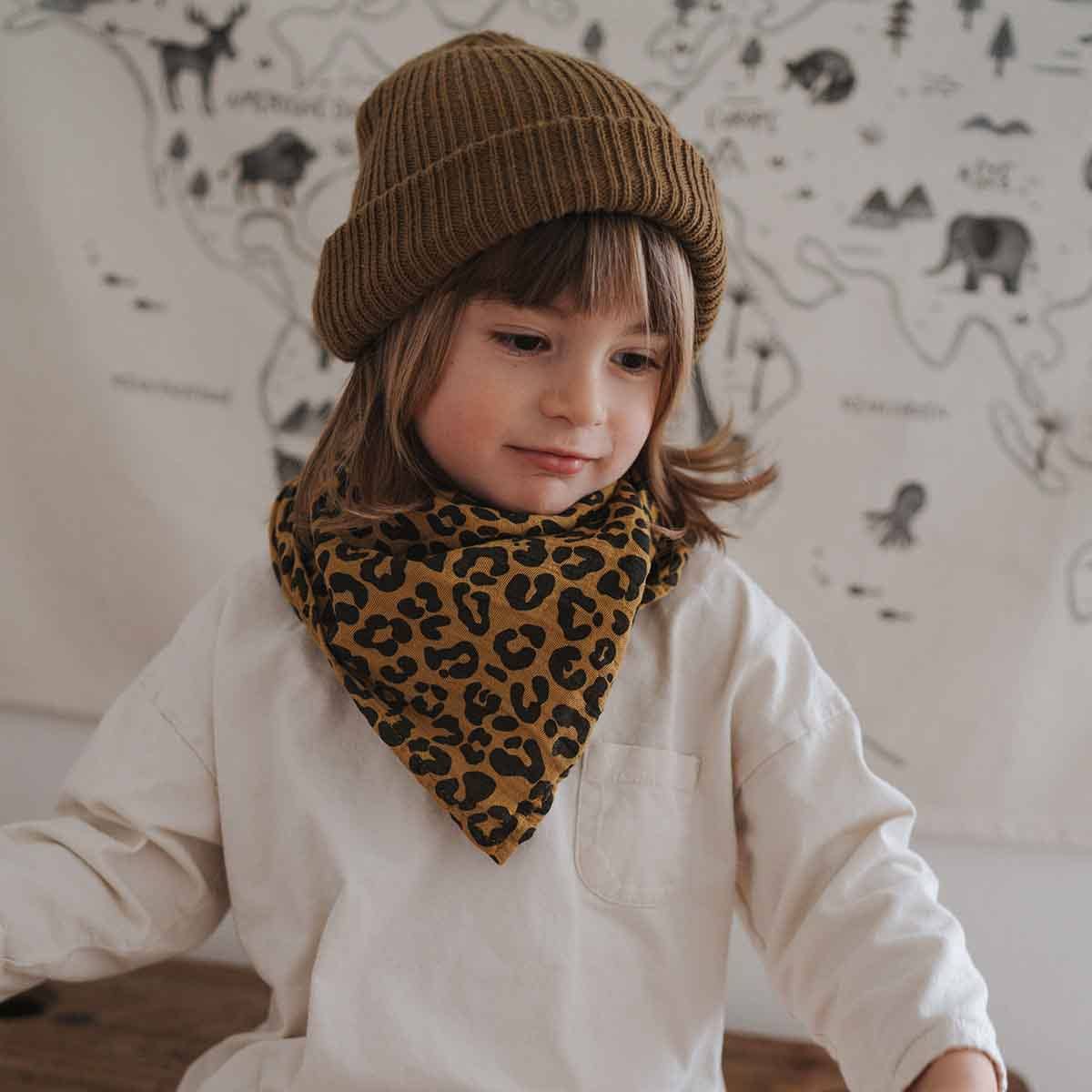 Cotton Scarf Leopard Caramel