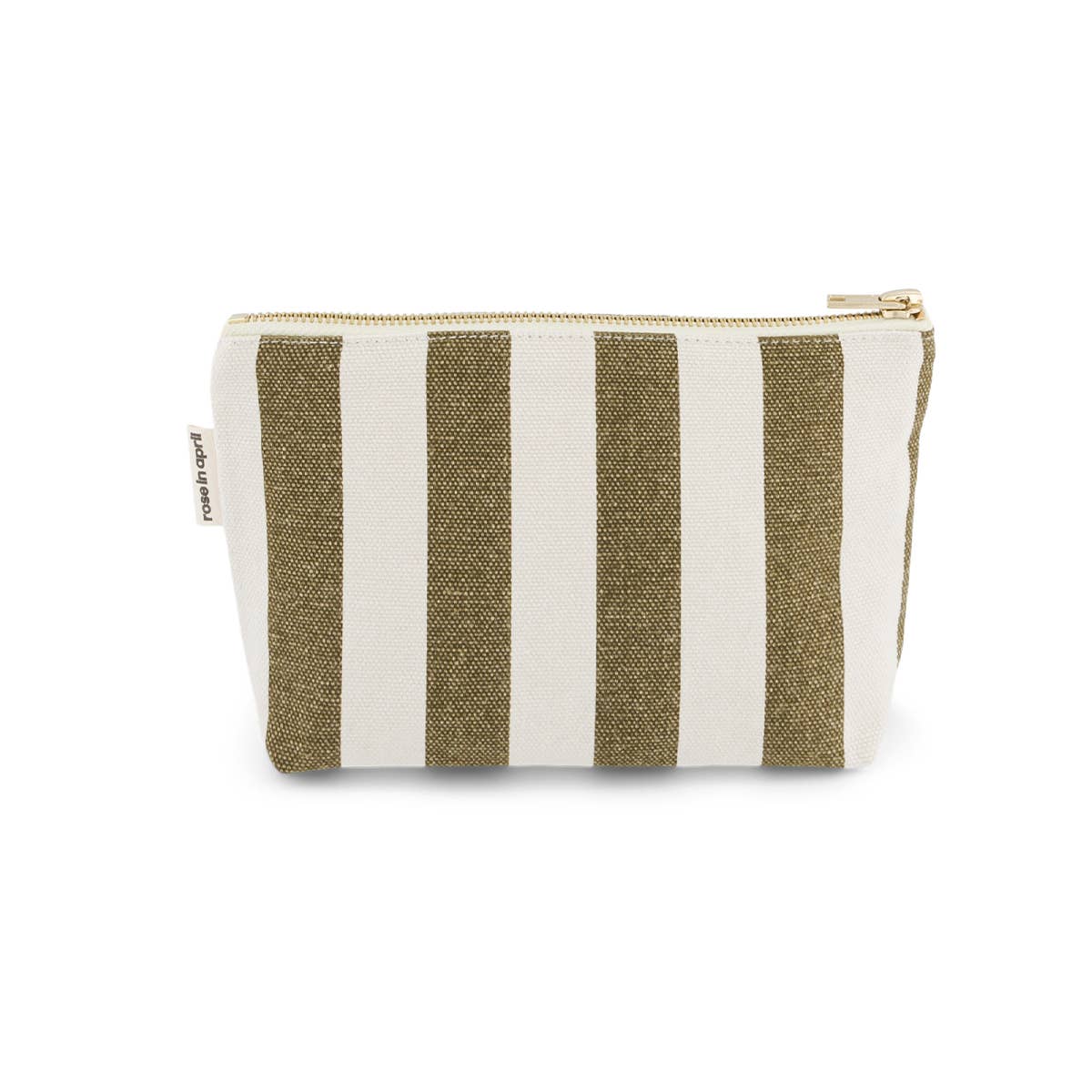 Pouch Large Stripes Olive/Greige