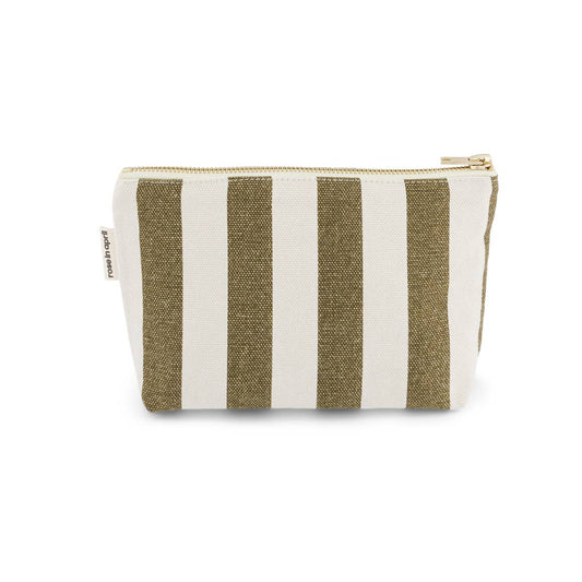 Pouch Large Stripes Olive/Greige