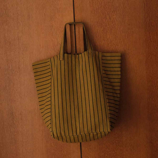 Tote Bag Tennis Stripes Black/Olive