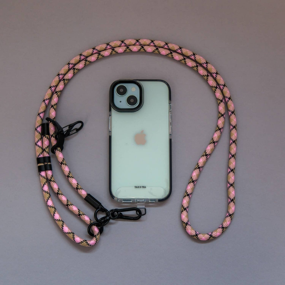 Beige Pink Phone Strap