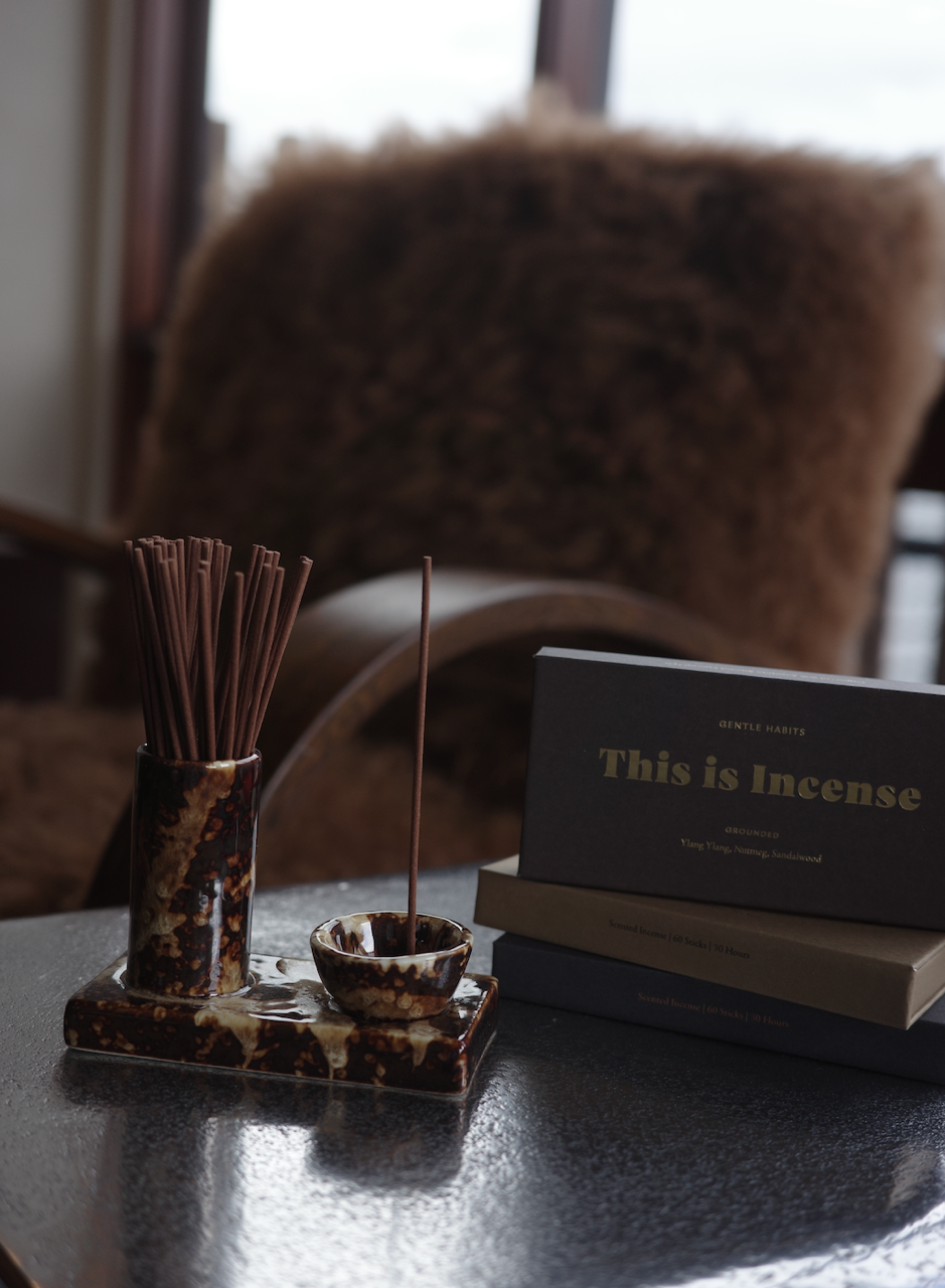 Gentle Habits Ceramic Incense Caddy – Chocolate
