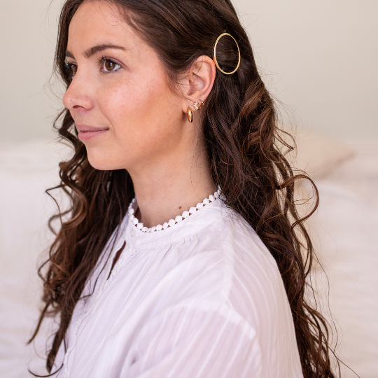 Round Hair Clip Gold