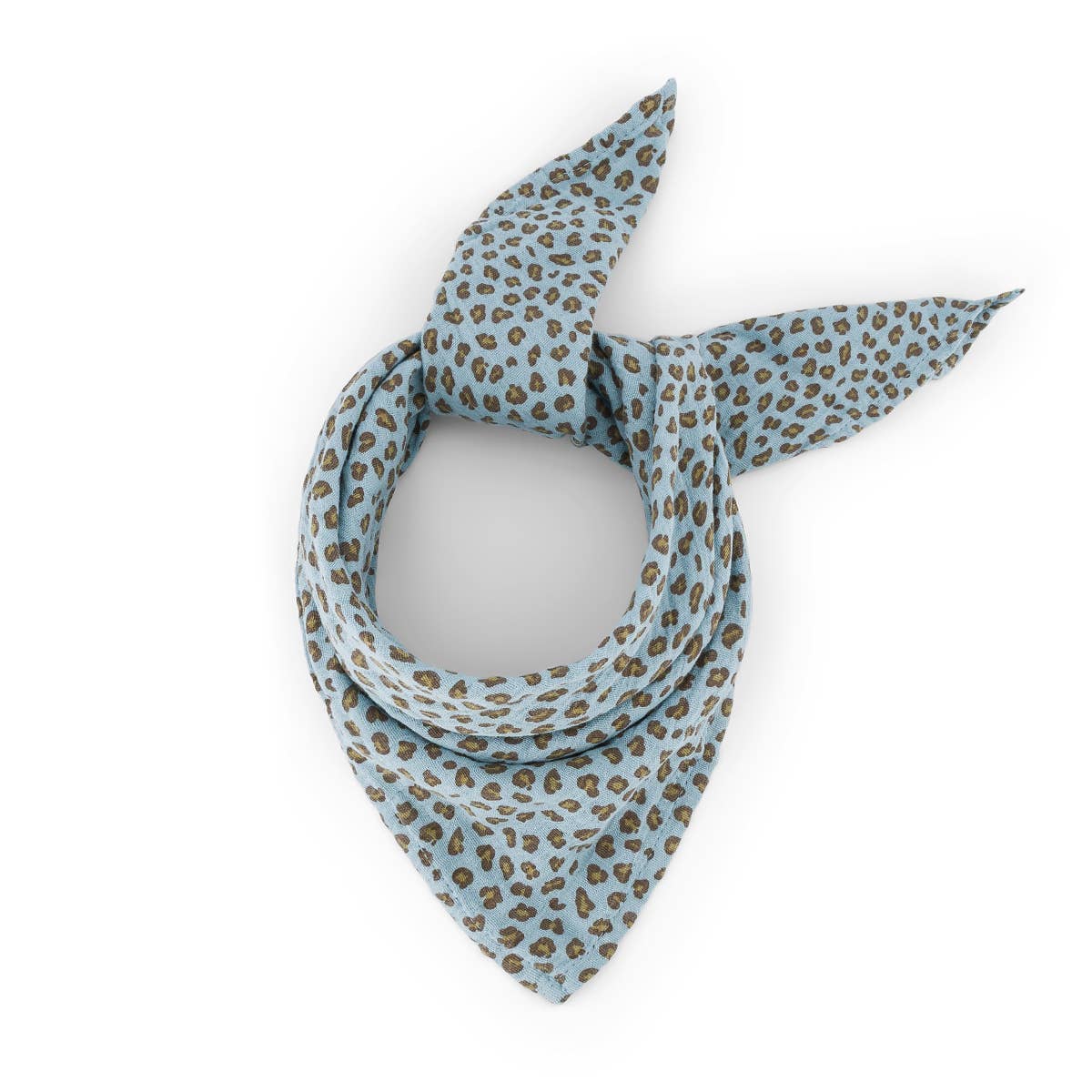 Small Scarf Leopard Sky Blue 70x70