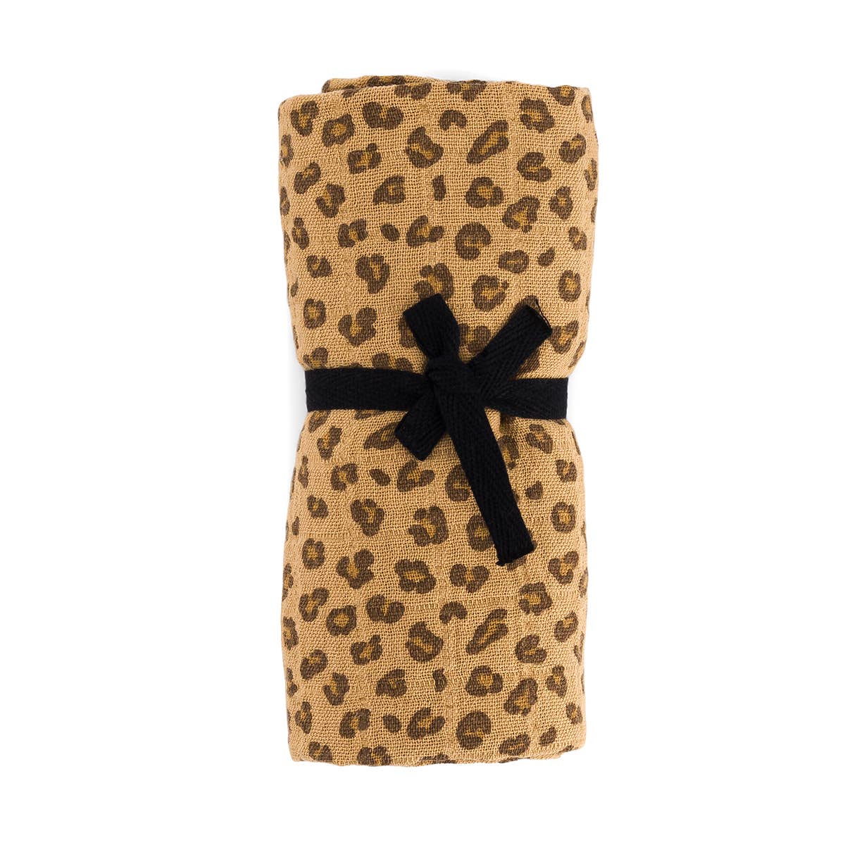 Cotton Scarf Mini Leopard Coffee