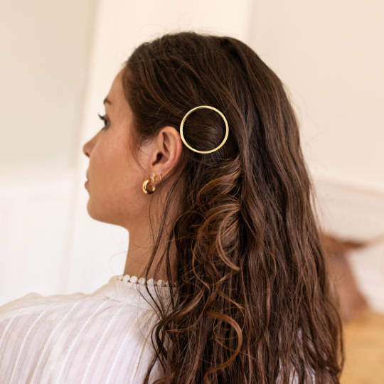 Round Hair Clip Gold