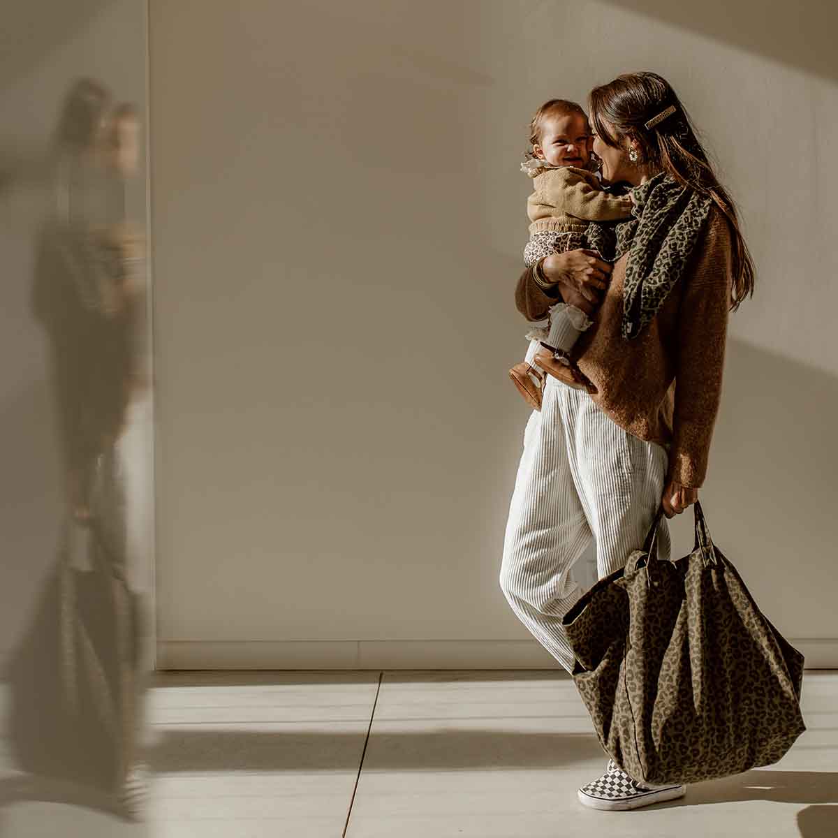 Leopard TOTE BAG OLIVE