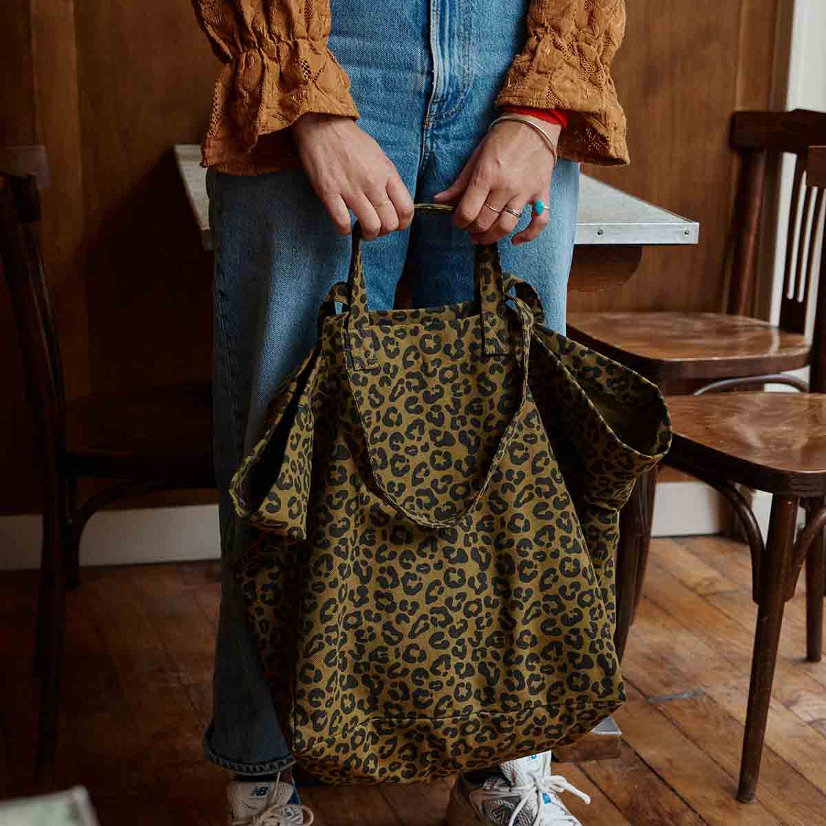 Leopard TOTE BAG OLIVE
