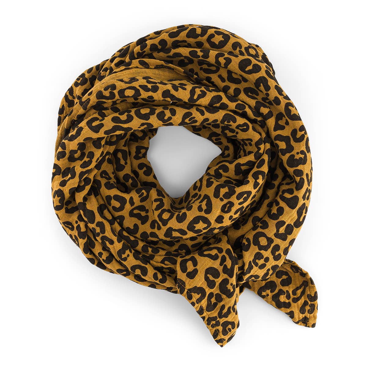 Cotton Scarf Leopard Caramel