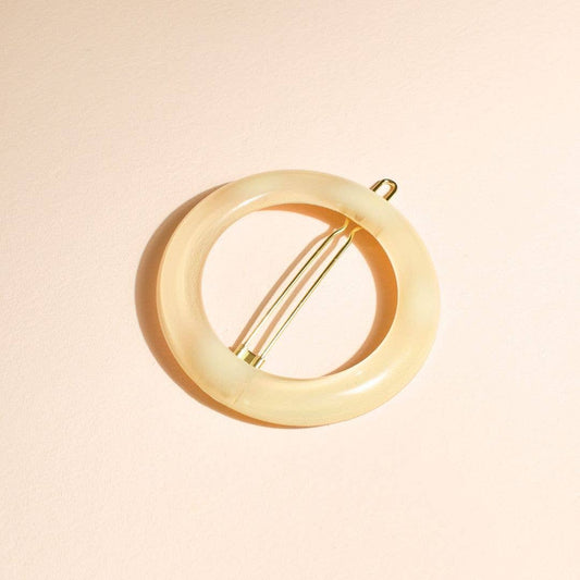 Round Hair Clip Ivory
