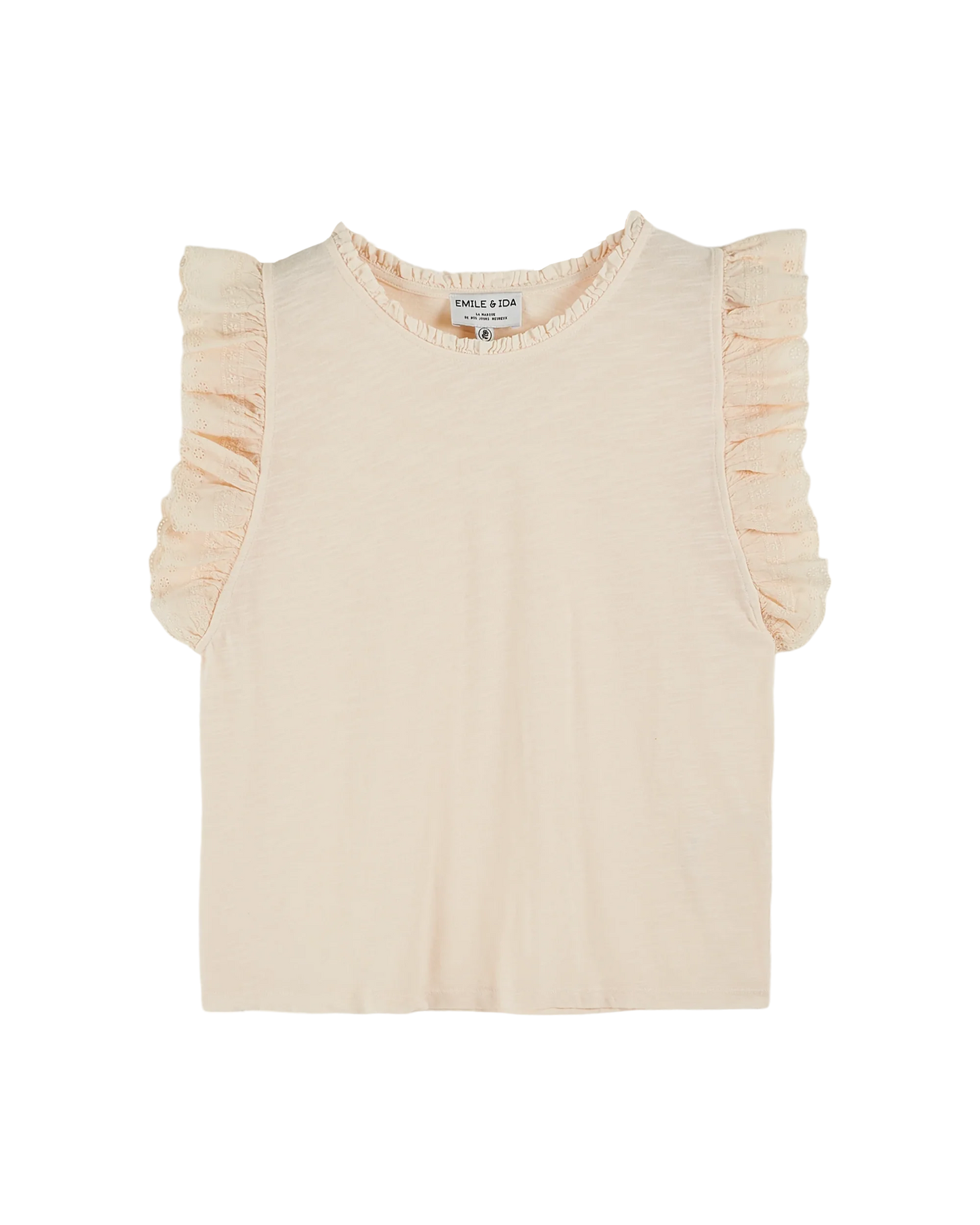 Cream english embroidery T-shirt Emile & Ida