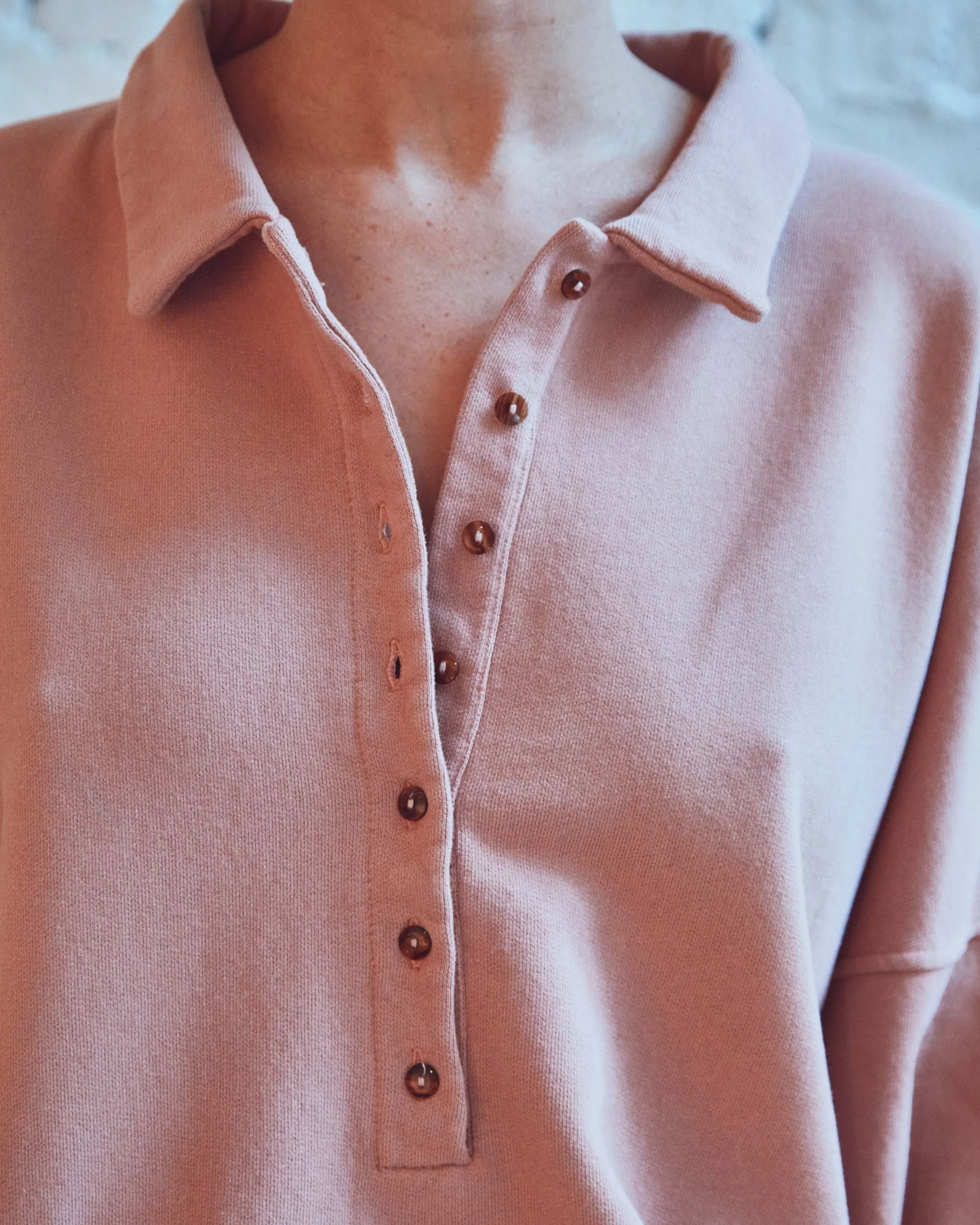 Terracotta buttoned sweatshirt Emile & Ida