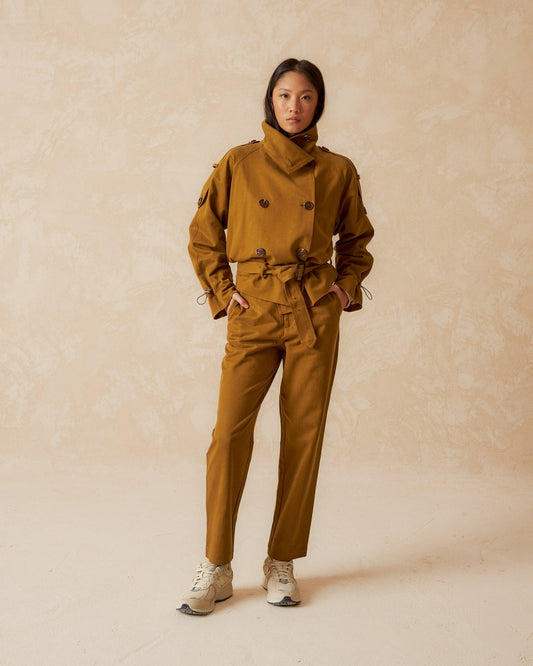 Short Trench Coat Indi & Cold Caramel