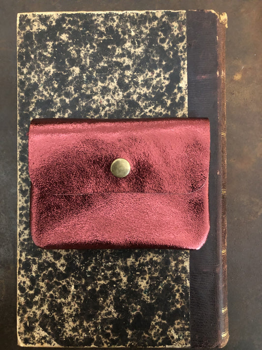 Coin Purse Metallic Red