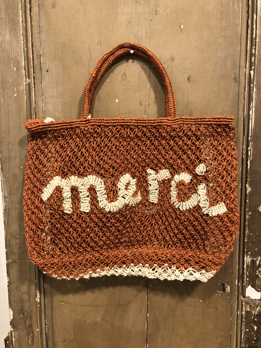 Merci Jute Tote bag Ginger/Natural