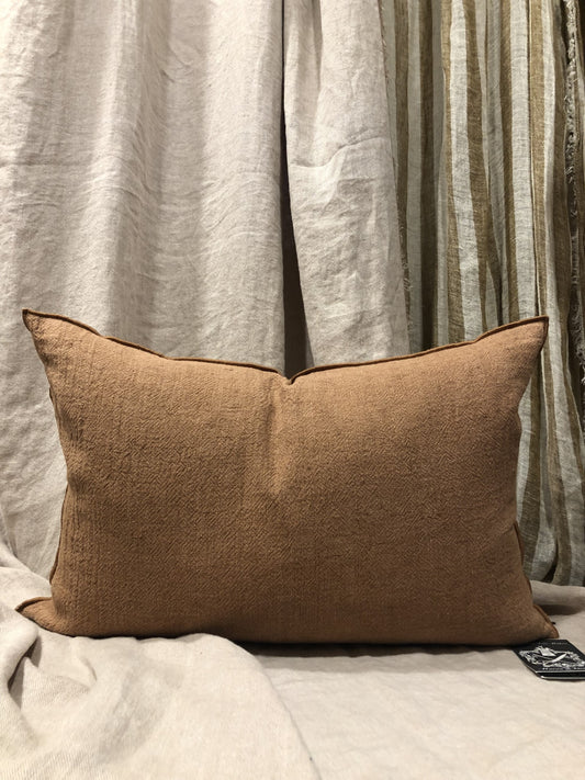 Maison de vacances cushion Washed Linen Crepon Terracotta