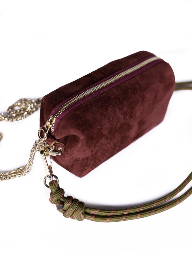 Craie Studio Nuage Handbag Suede Burgundy